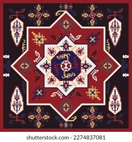 Azerbaijan national carpet 2,national symbols, vector. Can be used for web, print, and mobile