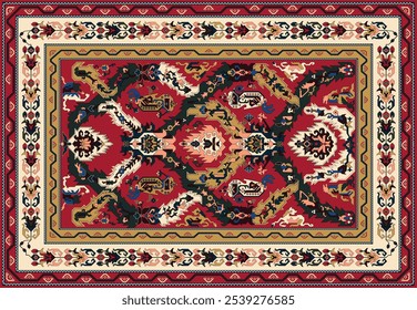 Azerbaijan national carpet illustration(Xetai).You can use all work(For print,for web and others)