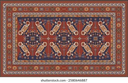 Azerbaijan national carpet(Quba)vector illustration.You can use for print for web