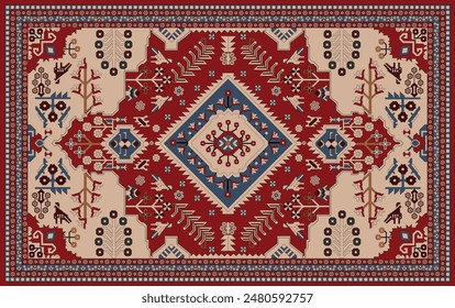 Azerbaijan national etnic carpet illustration.You can use all work(For print,and others)