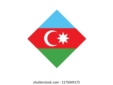 Azerbaijan national flag diamond shape