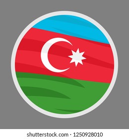 Azerbaijan national flag. flat, icon, vector illustration