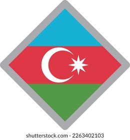 Azerbaijan national flag icon vector Illustration material