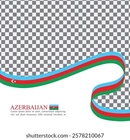 Azerbaijan national flag ribbon stock vector