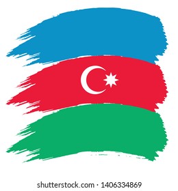 AZERBAIJAN national flag slpash brush vector on white background