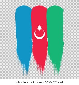 AZERBAIJAN national flag slpash brush vector on white background