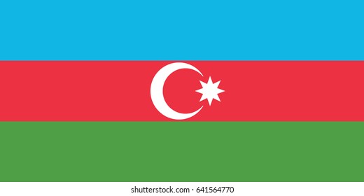 Azerbaijan National Flag. Vector.
