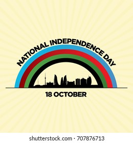 Azerbaijan National Independence Day. Azerbaijan Flag. Baku vector