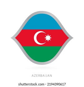Azerbaijan national team flag in style for international basketball competitions. Vector sign.