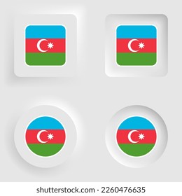 Azerbaijan neumorphic graphic and label set. Element of impact for the use you want to make of it.