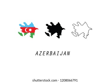 Azerbaijan outline map country shape state symbol 