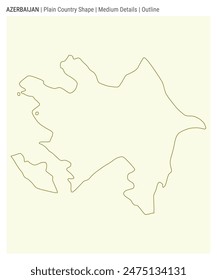 Azerbaijan plain country map. Medium Details. Outline style. Shape of Azerbaijan. Vector illustration.