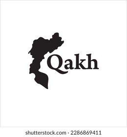 Azerbaijan Qakh map and black lettering design on white background