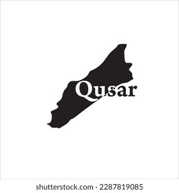 Mapa del Quasar de Azerbaiyán y diseño de letras negras sobre fondo blanco