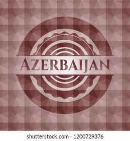 Azerbaijan red badge with geometric pattern. Seamless.