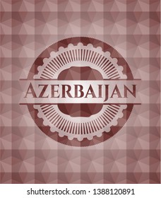 Azerbaijan red emblem with geometric pattern. Seamless.