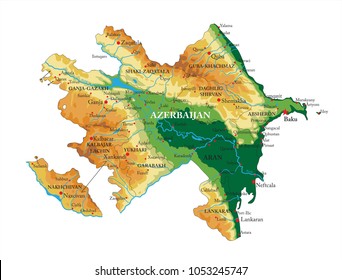 Azerbaijan relief map