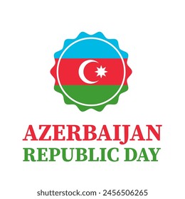 Azerbaijan Republic Day typography poster. National holiday celebrated on May 28. Vector template for banner, greeting card, flyer, etc