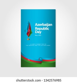 Azerbaijan Republic Day Vector Template Design Illustration