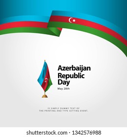 Azerbaijan Republic Day Vector Template Design Illustration