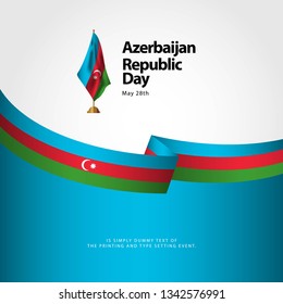 Azerbaijan Republic Day Vector Template Design Illustration