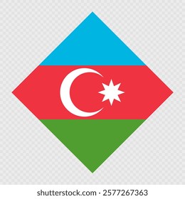 Azerbaijan rhombus flag. Vector illustration.