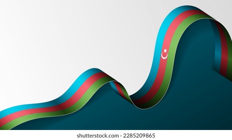 Azerbaijan ribbon flag background. Element of impact for the use you want to make of it.