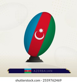 Azerbaijan Rugby Ball on Rugby Kicking Tees with Modern Design. Illustration perfect for sports, national pride, and rugby-related projects.