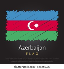 Azerbaijan scribbled flag. hand drawn lines in Vector Format on Gray Background. Vector illustration eps 10.