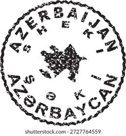 Azerbaijan Sheki Round Seal Map Design