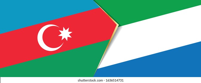 Azerbaijan and Sierra Leone flags, two vector flags symbol of relationship or confrontation.