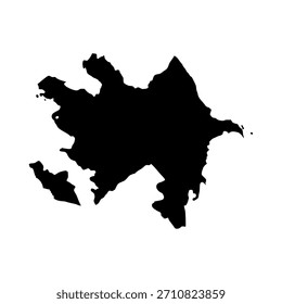 Azerbaijan silhouette map. Azerbaijan map vector. Azerbaijan map on white background for educational materials, infographics, presentations, data visualization, travel graphics