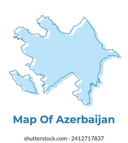 Azerbaijan simple outline map vector illustration