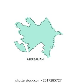 Azerbaijan simple vector map outline.