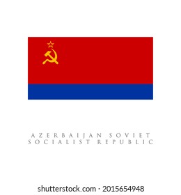 Azerbaijan soviet socialist republic flag. isolated on white background