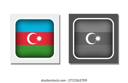 Icono de bandera redondeada cuadrada de Azerbaiyán