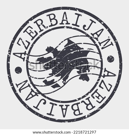 Azerbaijan Stamp Map Postal. Silhouette. Passport Round Design. Vector Icon. Design Retro Travel National Symbol.