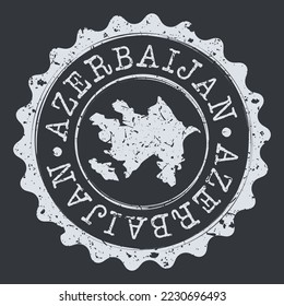 Azerbaijan Stamp Travel Passport. Design Retro Symbol Country. Old Vintage Postmark.