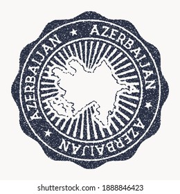 Azerbaijan stamp. Travel rubber stamp with the name and map of the country, vector illustration. Can be used as insignia, logotype, label, sticker or badge of Azerbaijan.