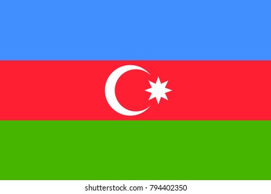 Azerbaijan state flag. Vector illustration.