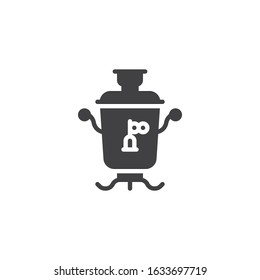 Azerbaijan tea samovar vector icon. filled flat sign for mobile concept and web design. Traditional Russian Samovar glyph icon. Symbol, logo illustration. Vector graphics