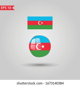 Aserbaidschanische Vektorillustration  Ellipse-Aserbaidschan-Flagge 