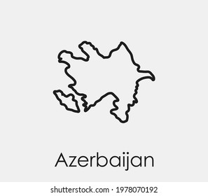 Azerbaijan vector icon.  Editable stroke. Symbol in Line Art Style for Design, Presentation, Website or Apps Elements, Logo. Pixel vector graphics - Vector