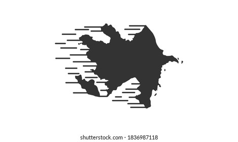 Azerbaijan vector icon. Azerbaijan wind map vector