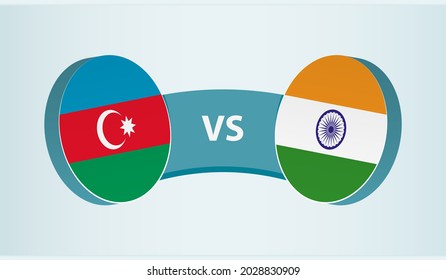Azerbaijan versus India, team sports competition concept. Round flag of countries.