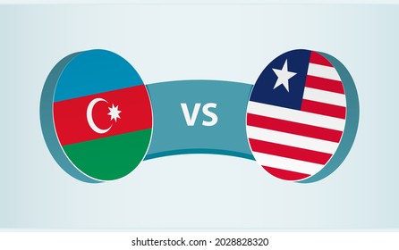Azerbaijan versus Liberia, team sports competition concept. Round flag of countries.