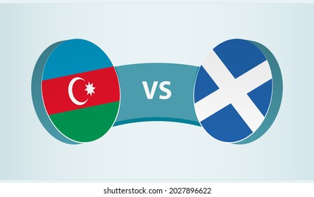 Azerbaijan versus Scotland, team sports competition concept. Round flag of countries.