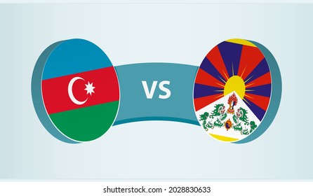 Azerbaijan versus Tibet, team sports competition concept. Round flag of countries.