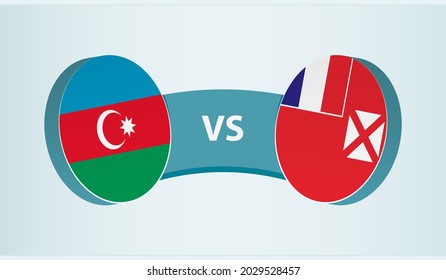 Azerbaijan versus Wallis and Futuna, team sports competition concept. Round flag of countries.