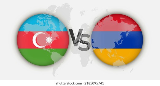 Aserbaidschan gegen Armenien Flaggenkonzept. Vektorgrafik.